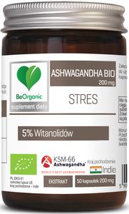 ASHWAGANDHA EXTRAKT(200 mg) 50 KAPSULÍ - BE ORGANIC