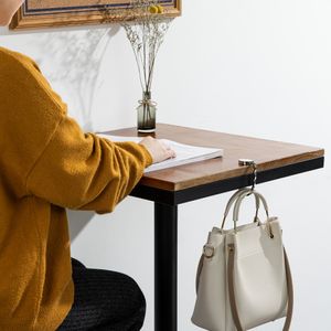 kwmobile 2x Tisch Handtaschenhalter Haken - Faltbare Antirutsch Taschenhaken Halterung Handtaschen