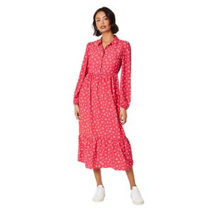 Dorothy Perkins - Midi Hemd Kleid für Damen DP5305 (40 DE) (Rot)