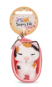 Nici 48842 Schlüsselanhänger Sleeping Pets 10cm Plüsch - Katze Glückskatze