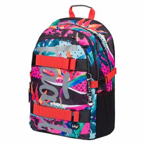 Baagl Schulrucksack für Mädchen Teenager - Skateboard Rucksack - Kinderrucksack mit Laptopfach und Brustgurt für Schule (Skate Fresh)