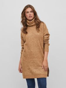 Langer Strick Pullover Rollkragen Sweater Basic Loose Fit VICILIA | L