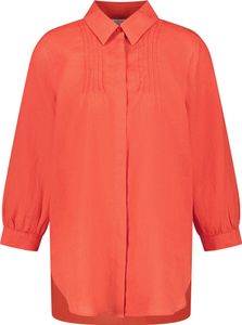 Gerry Weber -  Damen Longbluse aus Leinen mit Seitenschlitzen (160042-31427), Größe:38, Farbe:Tangerina (60702)