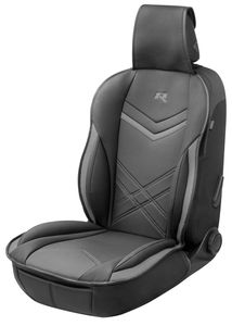 WALSER Autositzauflage Rey, Universelle Sitzauflage und Schutzunterlage in schwarz-grau, Sitzschoner für PKW und LKW in Rennsportoptik