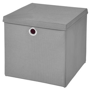 1 Stück Hellgrau Faltbox 28 x 28 x 28 cm  Aufbewahrungsbox faltbar mit Deckel ( Grau )