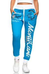 Damen Jogging-HOSE | Monte Carlo 592 Türkis/Weiß XL