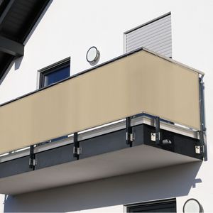 Balkonsichtschutz 600 x 90 cm (Beige)