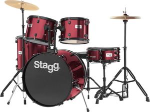 5-teiliges, 22" Standard Linden Schlagzeug m. Hardware u. Becken