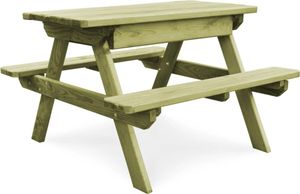vidaXL Picknicktisch mit Bänken 90×90×58 cm Kiefernholz Imprägniert