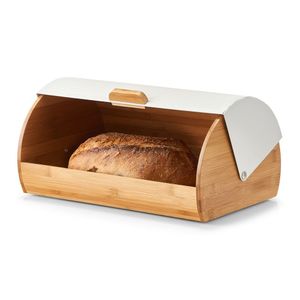 Zeller Present Brotkasten - Weiß / Bambus