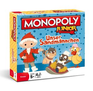 Monopoly Junior Unser Sandmännchen Brettspiel Spiel + 4 extra Figuren
