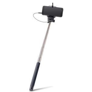 Forever MP-400 Selfie-Stange 100cm - Universal-Fix Einbeinstativ mit eingebautem Auslöser Taste Schwarz