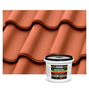 Isolbau Dachfarbe Ziegelrot 4 kg Sockelfarbe Fassadenfarbe Dachbeschichtung RAL Farbe