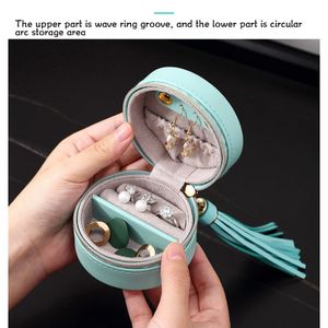 Hosi Mini-Schmuck-Aufbewahrungsbox, Tragbare Reise-Schmuckbox aus Kunstleder mit Reiverschluss für Armbnder