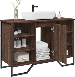 vidaXL Vanity unit hnedý dubový vzhľad 91x35x60 cm