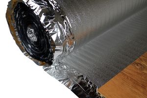 Trittschalldämmung - Dampfsperre | für Holzböden, Fußbodenheizung | Silver Plus, Menge:50 Quadratmeter, Materialstärke:2 mm