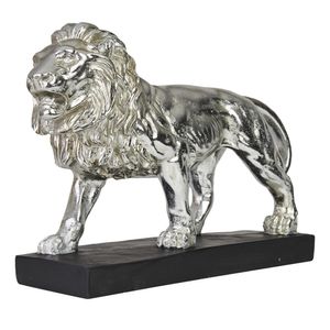 Hansmeier | Löwe Tischdeko Skulptur | 43 x 28 cm | Silber | Löwen Deko