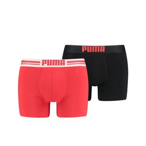 PUMA Herren Boxershorts - Placed Logo Boxer, Everyday, 2er Pack Rot M