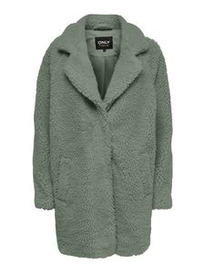 Only Damen Mantel OnlAurelia Sherpa Coat Kurzmantel Teddy-Jacke Herbst/Winter, Farbe:Grün, Größe:M
