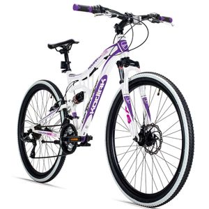 Bergsteiger Kodiak 26 Zoll Mountainbike, geeignet ab 150 cm, Scheibenbremse, Shimano 21 Gang-Schaltung, Vollfederung, Damen-Fahrrad & Mädchen-Fahrrad