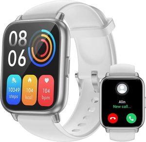 JUNG RUIMEN Smartwatch Damen & Herren Fitnessuhr, mit Bluetooth Smartwatch (4,69 cm/1,85 Zoll) mit Telefon Funktion, 100+ Trainingsmodi)