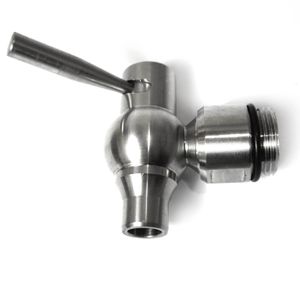 Hochwertiger Edelstahl Kugelhahn Auslaufhahn V2A  3/4" Gewinde und Auslaufbogen