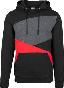Pánská mikina Urban Classics Zig Zag Hoody blk/red/cha - L