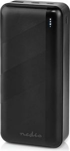 Nedis powerbank - 30000 mAh - 1.5 / 2.0 / 3.0 A - Anzahl der Ausgänge: 2 - Ausgangsanschluss: 1x USB-A / 1x USB-C - Eingangsverbindung: 1x Micro USB / 1x USB-C - PD3.0 20W - Lithium-Polymer