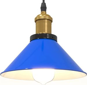 vidaXL Pendelleuchte Höhenverstellbar E27 Dunkelblau Glänzend Ø 22 cm vidaXL Pendelleuchte Höhenverstellbar E27 Dunkelblau Glänzend Ø 22 cm