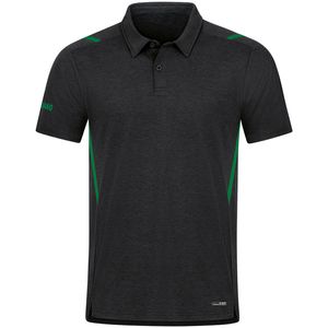 JAKO Challenge Poloshirt schwarz meliert/sportgrün L