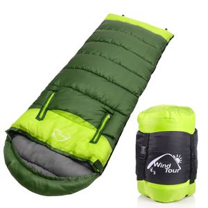 Rechts Schlafsäcke - zum Zusammenzippen, um einen riesigen Doppelschlafsack zu bilden - Camping, Wandern, Outdoor Grün