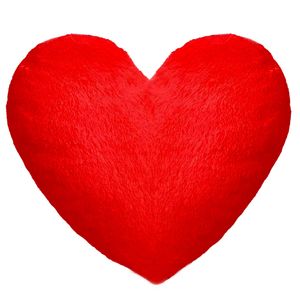 VALENTINSTAG GESCHENK Für Sie oder Ihn - Kissen (35 x 40 cm) in Herz Form; Flauschiges Minky; Zum Jahrestag, Geburtstag, Muttertag Rot [091]
