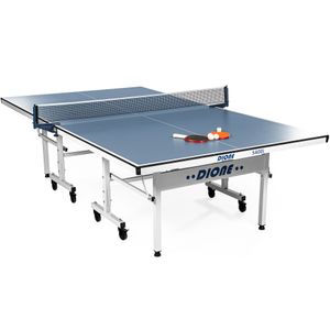 Dione Tischtennisplatte School Sport 400 kompakt Indoor Blau TT-Platte rollbarer und klappbar Tischtennistisch - 10 Minuten Installation - 70KG