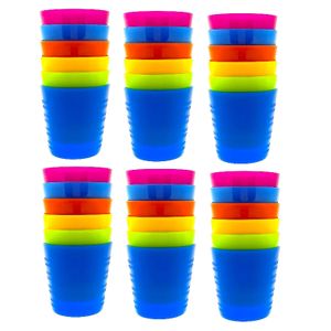 36 x unzerbrechliche Trinkbecher aus Kunststoff – BPA-frei – 6 Farben – 240 ml