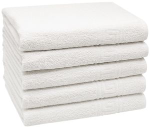 Duschtücher 5er Set, 70x140 cm, weiß, Baumwollmix Duschtücher 5er Set, 70x140 cm, weiß, Baumwollmix