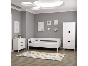 Skye Decor, Valencia 3 - Bílá, ložnicová sestava nábytku, bílá, 100 % MELAMÍNEM POVLEČENÁ POLŠTÁŘE, 72 x 47 x 176 cm Skye Decor, Valencia 3 - Bílá, ložnicová sestava nábytku, bílá, 100 % MELAMÍNEM POVLEČENÁ POLŠTÁŘE, 72 x 47 x 176 cm
