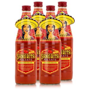 Sangrita Tomatensaft Picante feuriger Drink 0,5L - Flüssiger Snack (4er Pack)