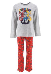 Paw Patrol Chase Marshall Rubble Kinder Jungen Schlafanzug Pyjama Langarm-Shirt + Schlaf-Hose 2 tlg., Farbe:Grau, Größe Kids:104