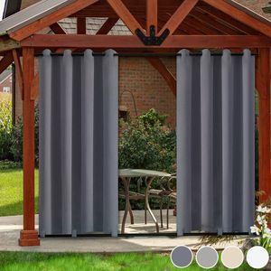 1 Stück Dunkelgrau Outdoor Vorhang Mit ösen Oben Und Unten Wetterfest Wasserdicht Verdunkelungsvorhang Outdoorvorhänge Blickdicht Vorhänge Gardinen Für Terrasse Garten Patio, 132x213cm