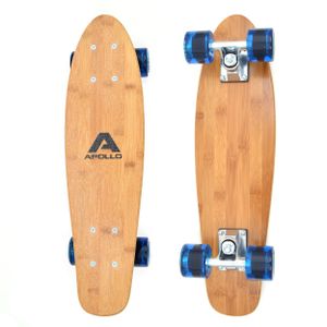 Apollo Fancy Skateboard, Vintage Mini Cruiser | Komplett, 22.5inch | Mini-Board mit Holz Deck | Mini Skateboard mit und ohne LED Wheels | Skateboard Kinder ab 8 Jahre Altersempfehlung - Classic Blue