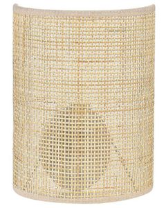 BELIANI Wandleuchte Naturfarben Rattan 25 cm Halbrund Boho Modern für Wohnzimmer Schlafzimmer Flur