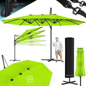KESSER® Sonnenschirm Doppelsonnenschirm 4,6m x 2,7m | Ampelschirm Abdeckung & Windsicherung mit Kurbel & Ständer | Kurbelschirm Aluminium wasserabweisend | Neigbar Kippbar 360° Drehbar KESSER® Sonnenschirm Doppelsonnenschirm 4,6m x 2,7m | Ampelschirm Abdeckung & Windsicherung mit Kurbel & Ständer | Kurbelschirm Aluminium wasserabweisend | Neigbar Kippbar 360° Drehbar