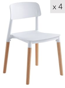 Esszimmerstühle (4er Set) aus Holz Weiß
