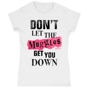 Harry Potter - "Muggles Clippings" T-Shirt für Damen BI199 (L) (Weiß/Schwarz)