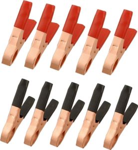 Metall-Krokodilklemmen Klemmenprüfklemmen 50 A elektrische Batterie Krokodilklemme verkupferte isolierte Krokodilklemmen 10 Packung