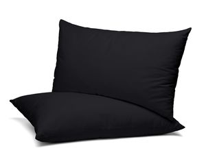 BEAUTEX 2er Set Kissenbezug,(60x60 cm, Schwarz) Kissenhülle aus gekämmter Baumwolle, Premium Jersey 160g/m², Größe und Farbe wählbar