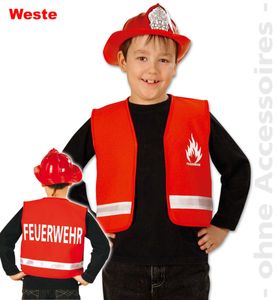 Kinder Kostüm Feuerwehr (rot) (104) zu Karneval, Fasching