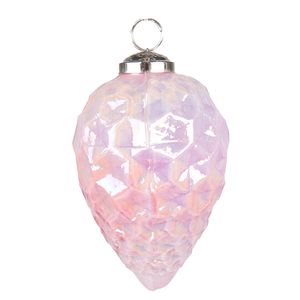 Clayre & Eef Weihnachtskugel Ø 6 cm Rosa Glas Metall