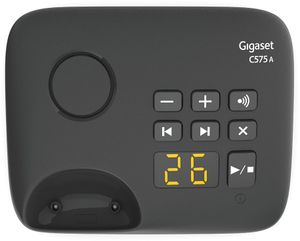 Gigaset C575A Schnurlostelefon mit Anrufbeantworter schwarz - Analog-Telefon - Anrufbeantworter Gigaset