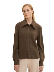 Strickpullover mit Troyer Kragen
